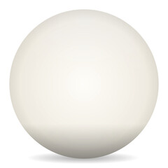 A pristine white cue ball, the essential element in billiard