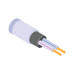 An isometric icon of fiber cable in modern style
