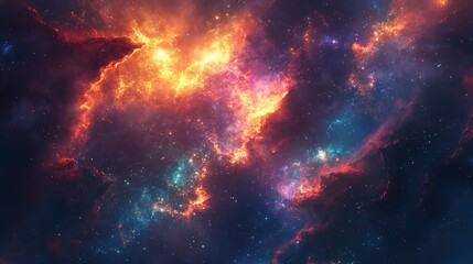 Obraz premium Pulsing beams of light and sparkles in radiant colors radiating vibrantly in a dim, atmospheric space