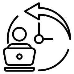 work full time single icon
