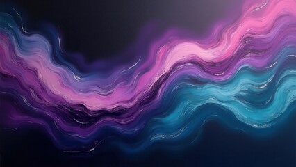 Fototapeta premium Pulsing electric waves. Radiant purple and teal wave patterns blend subtly across a rich black canvas, Impeccable 4K UHD quality with crystal-clear detailing, noise-free