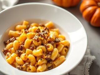 Creamy Pumpkin & Mincemeat Macaroni Dish - Vibrant Natural Light