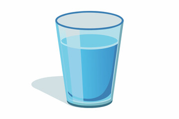 A clear glass filled with clean drinking water vector illustration
