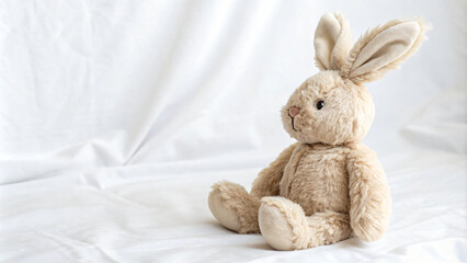 Fototapeta premium A cute bunny rabbit toy, perfect for gift and celebrations