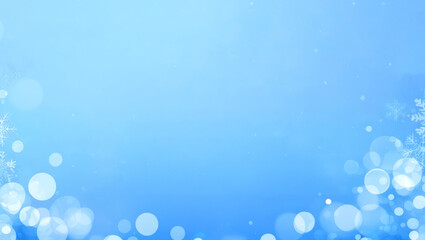 Abstract blue bokeh light winter snow christmas background design