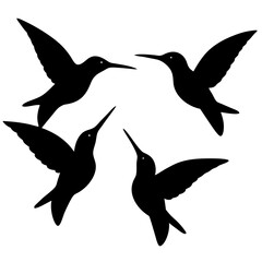 Naklejka premium Flying birds design art vectors. Birds flying Silhouette, Animal birds elements illustration