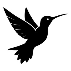 Fototapeta premium Creative Hummingbird flying vector art design. Bird flying icon silhouette art, Bird Elements illustration