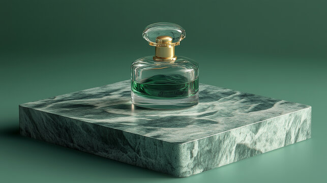 podium mockup in backdrop for perfume