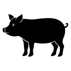 Fototapeta premium Pig animal vector art design. Pig silhouette art, Animal Elements illustration