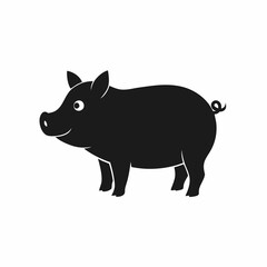 Fototapeta premium Pig animal vector art design. Pig silhouette art, Animal Elements illustration