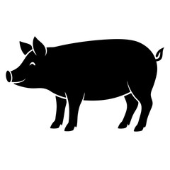 Fototapeta premium Pig animal vector art design. Pig silhouette art, Animal Elements illustration