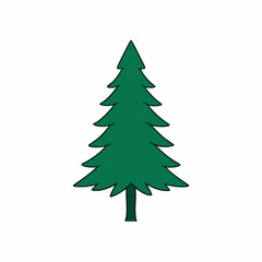 Colorful festive tree vector. Christmas tree green shape silhouette art, Holiday Elements illustration