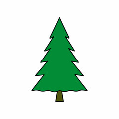 Colorful festive tree vector. Christmas tree green shape silhouette art, Holiday Elements illustration