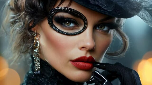 Art and allure: a flapper dressed woman channeling 1920s charm, wearing expressive clothing and classic headpieces, reflecting the creative and spirited culture of the era.