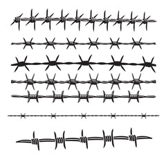 Collection of Barbed wire clipart illustration - barb wire vector Art
