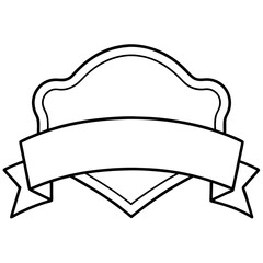 Ribbon banner shape outline. Creative symbol outline design silhouette, Ribbon outline elements illustration