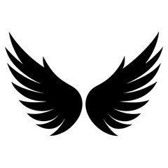 Animal wings badge black and white. Wings symbol silhouette, Racing elements illustration