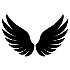 Fototapeta premium Animal wings black and white. Wings Silhouette, Racing elements illustration