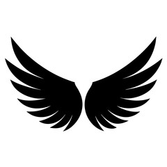 Obraz premium Animal wings black and white. Wings Silhouette, Racing elements illustration
