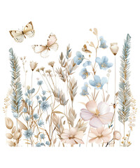 flowers and butterflies