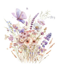 flowers and butterflies