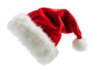 Santa Claus red hat. Christmas hat isolated. AI generative image.