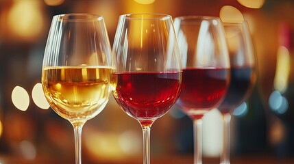 Three Glasses Of Wine Displayed Beautifully