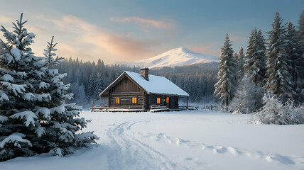 cabin in the mountains