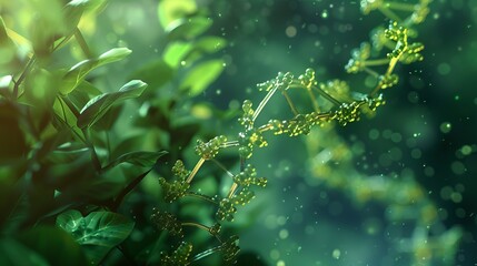 Cutting-edge biotechnology concept featuring DNA synthesis, replication, modification, and mutation processes with copy space for text or design integration