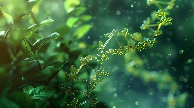 Cutting-edge biotechnology concept featuring DNA synthesis, replication, modification, and mutation processes with copy space for text or design integration