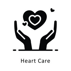 Heart care Vector Gylph Icon. Eps file 10