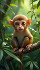 Naklejka premium monkey in the jungle