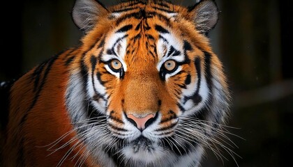 Beautiful Royal Bengal Tiger face close up, Generative AI