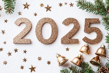 Future horizon: 2025 year, new possibilities and challenges, the mid decade with anticipation for advancements, growth, and the unfolding of global and personal aspirations