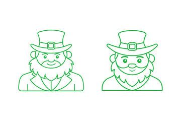 outline of Leprechaun vector art illustration