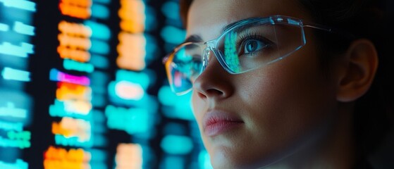 A focused scientist examines complex genetic sequences displayed on a digital screen, showcasing advancements in gene editing research