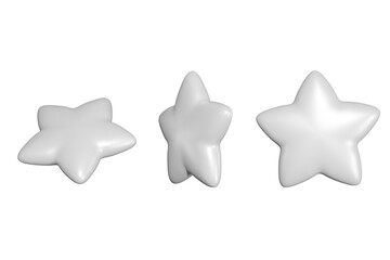 star, white, 3D