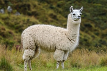 Fototapeta premium Llama lama glama a mammal from the Andes in South America