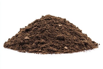 mound of earth set against white backdrop