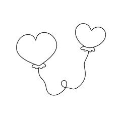 Two balloons tied together with a string