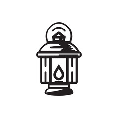 Lantern silhouette vector icon symbol design illustration