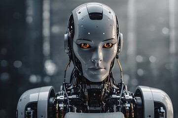 Fototapeta premium Advanced Humanoid Robot Portrait