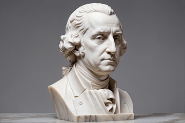 Obraz premium Marble bust sculpture of a historical figure.