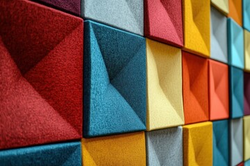 Polyester soundproof panels in various hues