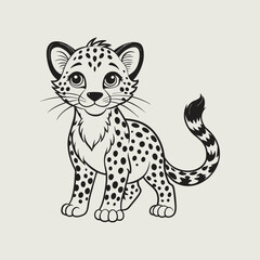 Cute Cartoon Cheetah Coloring Page