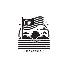 Malaysia Flag silhouette vector icon symbol art illustration