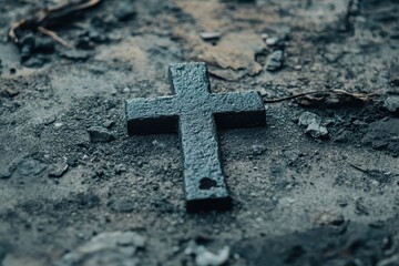 Questions and ambiguities regarding faith featuring a cross and a question mark