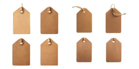 Blank Tags for Crafts and Labeling Purposes, set collection, mega bundle, isolated on transparent background