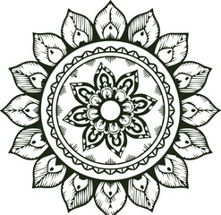 Beautiful flower art and mandala vector design
