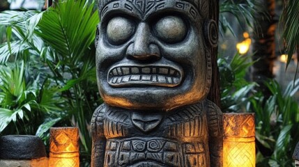 A statue of a man with a big smile on his face